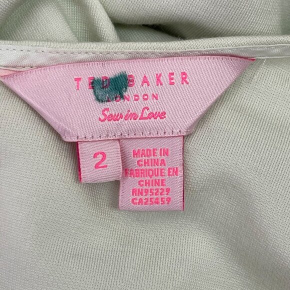 Ted Baker Women's White Floral Sugar Sweet Tunic One Shoulder Mini Dress Size 2 - Picture 5 of 11